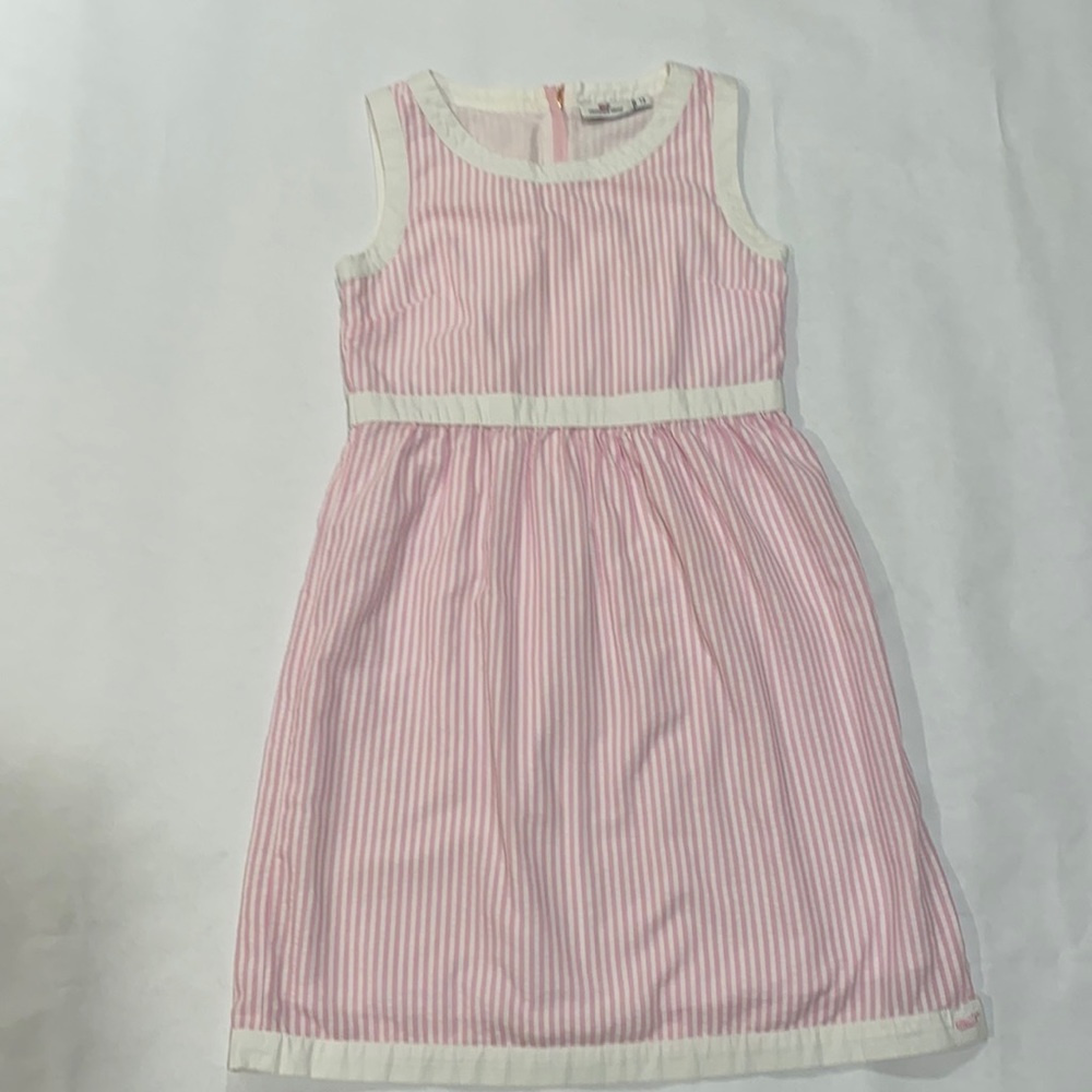 Vineyard Vines Girls Pink Seersucker Sleeveless Dress, Size 12